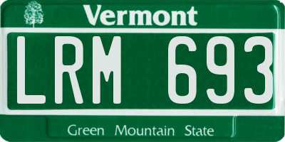 VT license plate LRM693