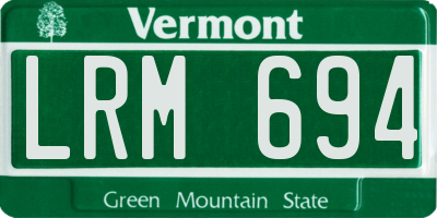 VT license plate LRM694