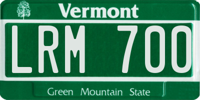VT license plate LRM700