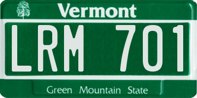 VT license plate LRM701