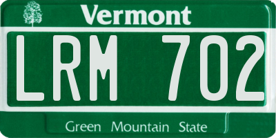 VT license plate LRM702