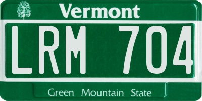 VT license plate LRM704