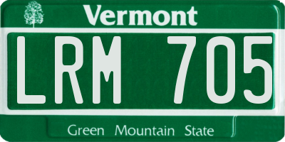 VT license plate LRM705