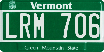 VT license plate LRM706
