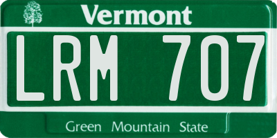 VT license plate LRM707