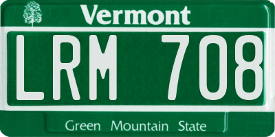 VT license plate LRM708