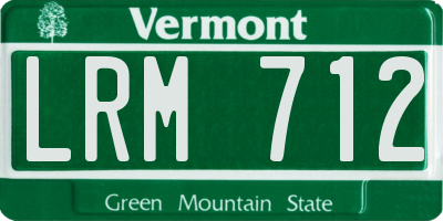 VT license plate LRM712