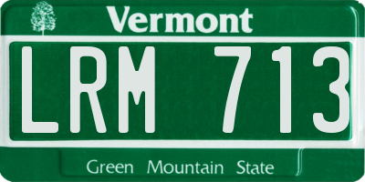 VT license plate LRM713