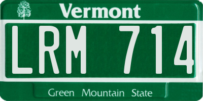 VT license plate LRM714