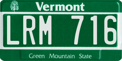 VT license plate LRM716