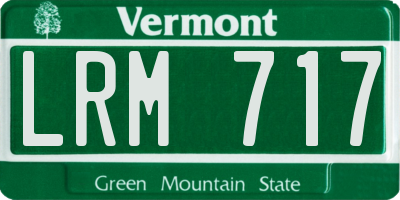 VT license plate LRM717