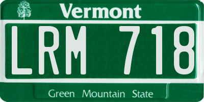 VT license plate LRM718