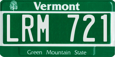 VT license plate LRM721