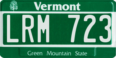 VT license plate LRM723