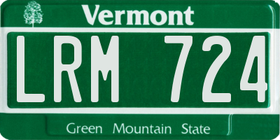 VT license plate LRM724