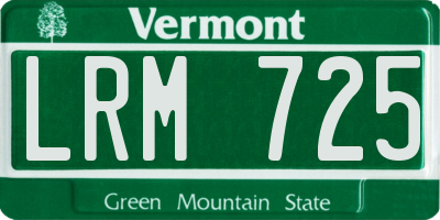 VT license plate LRM725