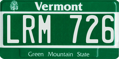 VT license plate LRM726