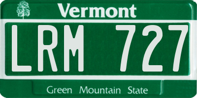 VT license plate LRM727