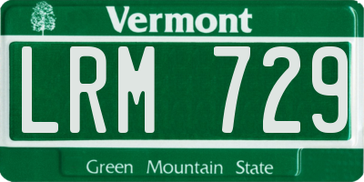 VT license plate LRM729