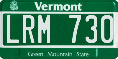 VT license plate LRM730