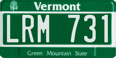 VT license plate LRM731