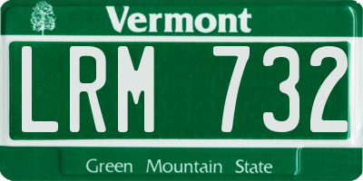 VT license plate LRM732