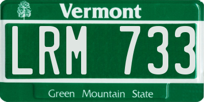 VT license plate LRM733