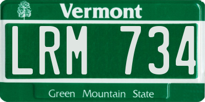 VT license plate LRM734