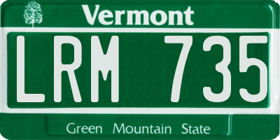 VT license plate LRM735