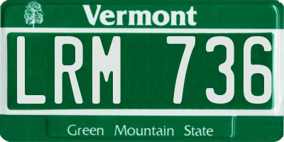 VT license plate LRM736