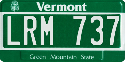 VT license plate LRM737
