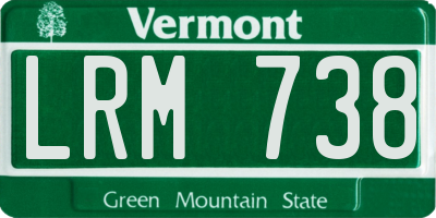 VT license plate LRM738