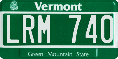 VT license plate LRM740