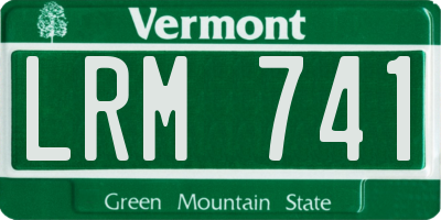 VT license plate LRM741
