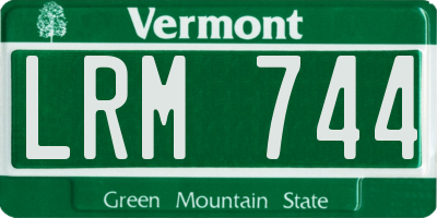 VT license plate LRM744