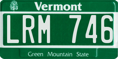 VT license plate LRM746