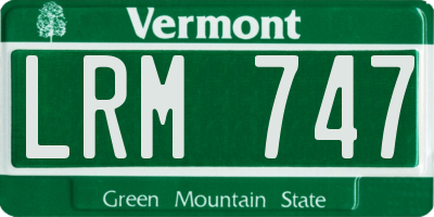 VT license plate LRM747
