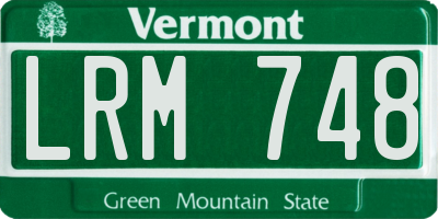 VT license plate LRM748