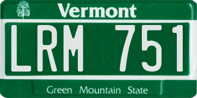 VT license plate LRM751