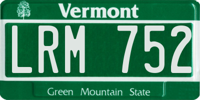 VT license plate LRM752