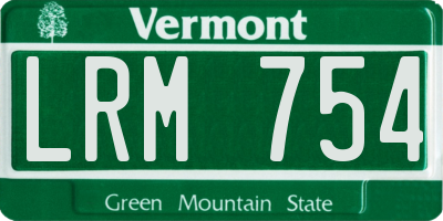 VT license plate LRM754