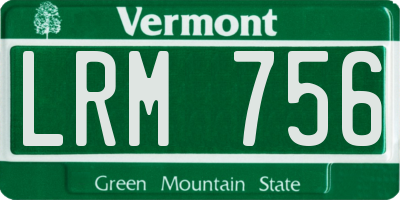 VT license plate LRM756