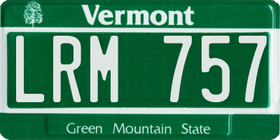 VT license plate LRM757