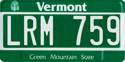 VT license plate LRM759