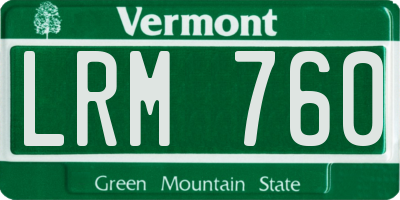 VT license plate LRM760