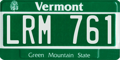 VT license plate LRM761