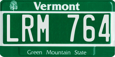 VT license plate LRM764
