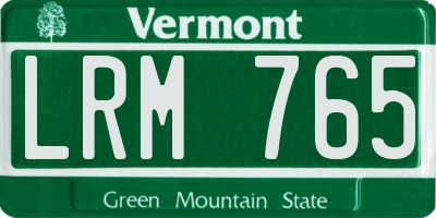 VT license plate LRM765
