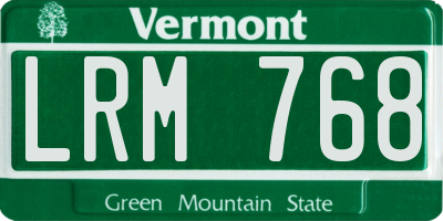 VT license plate LRM768
