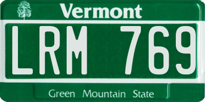 VT license plate LRM769
